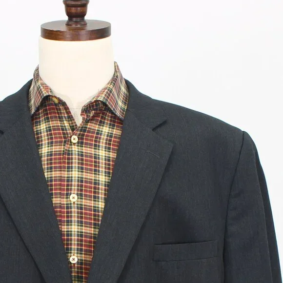 Jack Victor 56L Gray Blazer Sport Coat Jacket 2-Button Solid Y563